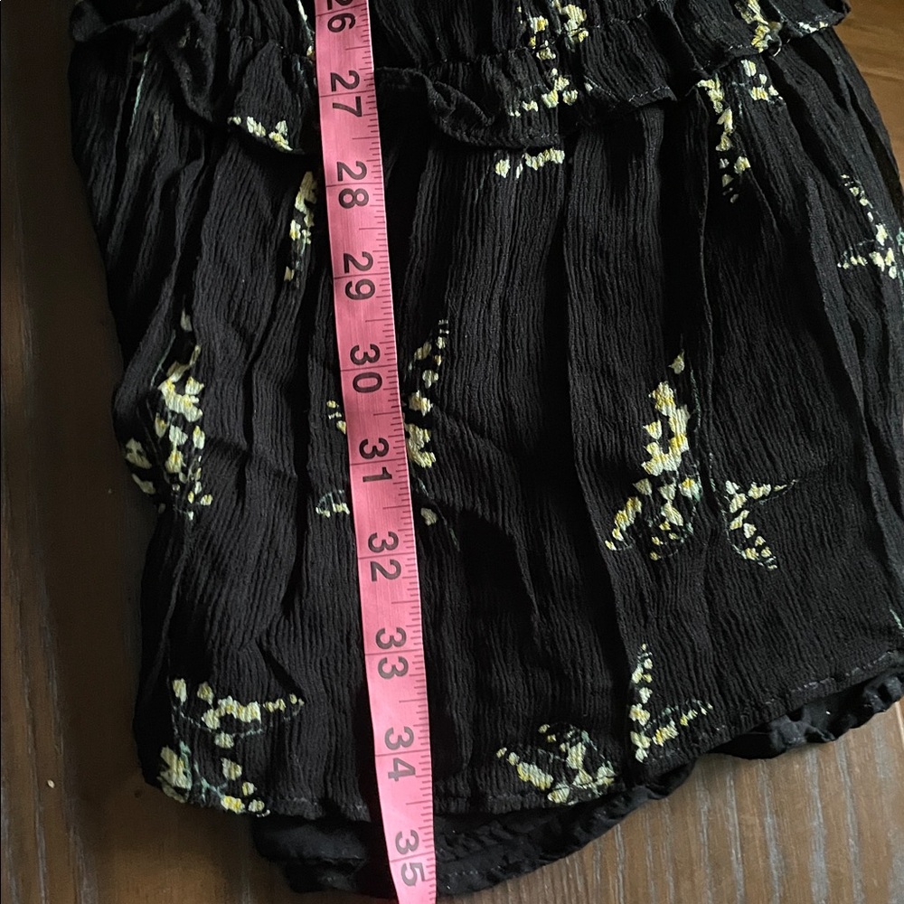 ba&sh Margarita Midi Skirt Maxi black floral tiered ruffle cottagecore boho sml - Picture 9 of 9